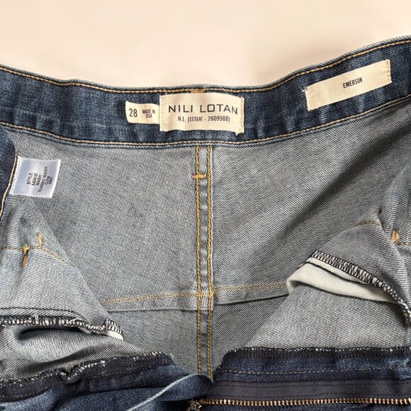 Nili Lotan Emerson Barrel Jeans Classic Wash Size 28 - Picture 6 of 10